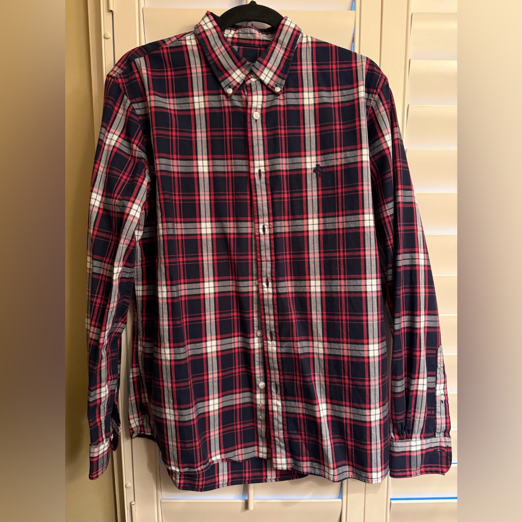 Men’s Brooks Brothers Red Fleece Plaid Button Down, Size: L